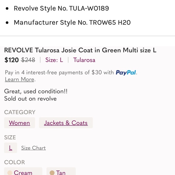 Josie Coat in Green Multi Tularosa Revolve - Picture 6 of 6